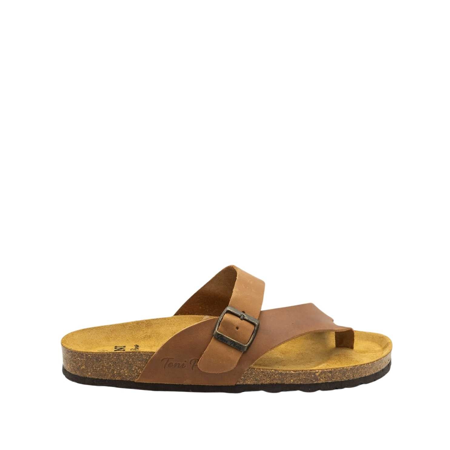 Men's Plain Leather Open Toe Slippers - Comfortable & Breathable House Shoes for Indoor/Outdoor Wear - Perfect for Home, Beach, and Relaxation