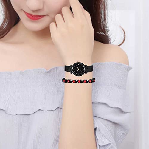 R1O Analog Diamond Studded Magnetic Watch for Women & Girls - Super Dial with Heart Bracelet Gift - Elegant & Stylish Timepiece for Daily Wear, Parties & Special Occasions (Cosmic)