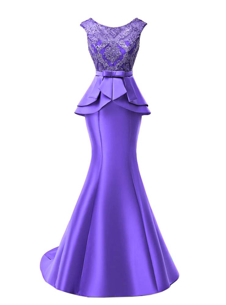 Elegant Women's Lace Mermaid Evening Gown - Long Formal Party Dress for Prom, Wedding & Special Occasions