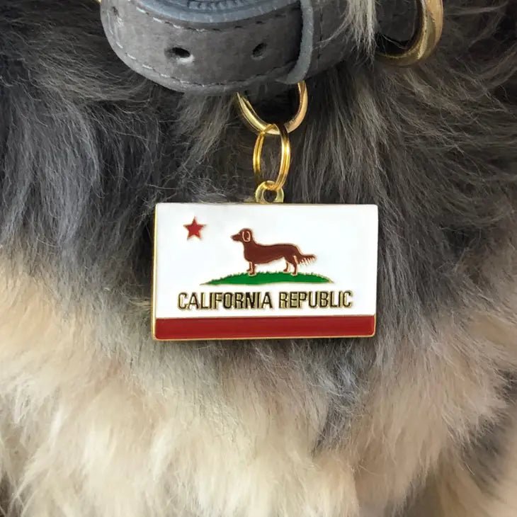 Custom Engraved California Republic Pet ID Tag for Dogs & Cats - Personalized Pet Name & Phone Number - Durable Stainless Steel for Outdoor Adventures & Travel Safety