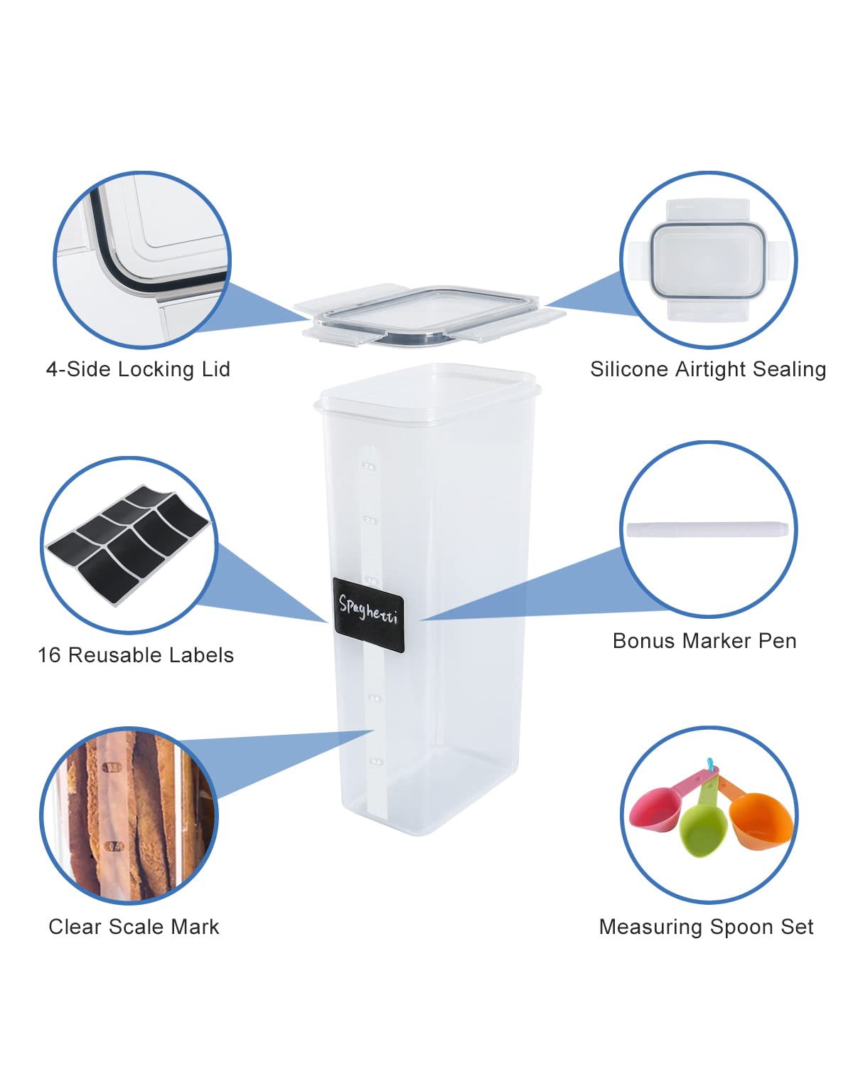 Airtight Food Storage Containers with Lids - 24-Piece BPA-Free Plastic Pantry Organizer Set for Flour, Sugar, Cereal & Rice | Stackable Clear Kitchen Canisters for Space-Saving Storage | Perfect for Meal Prep, Baking & Pantry Organization