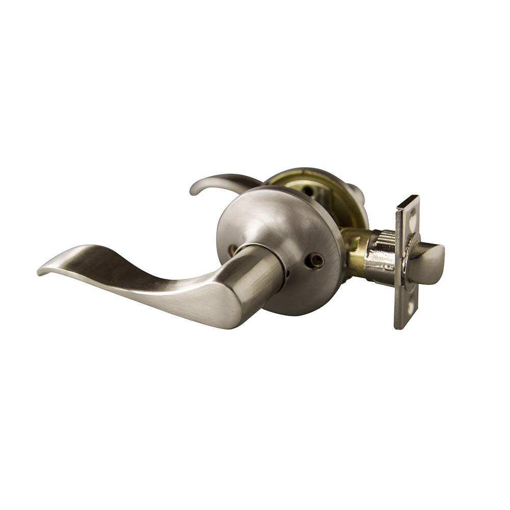 Design House 190777 Stratford 6-Way Universal Passage Hall and Closet Door Lever Set in Satin Nickel - 6 Pack for Bedroom, Bathroom & Interior Doors
