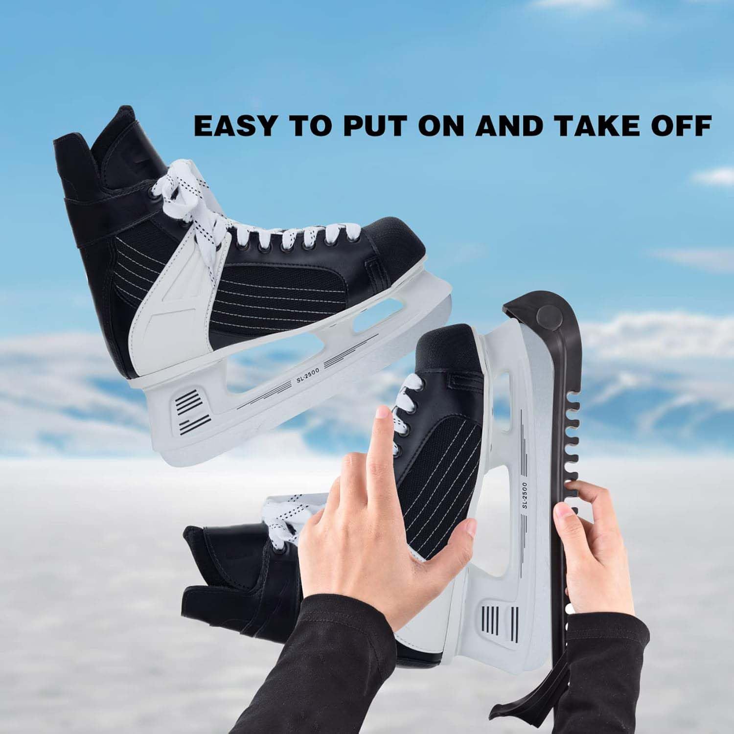 **Ice Skate Guards - Adjustable Skate Blade Protectors for Hockey & Figure Skating (1 Pair) - Prevent Rust & Damage On & Off the Ice**    *Use Case: Perfect for protecting your ice skate blades during storage, walking to the rink, or while traveling.*
