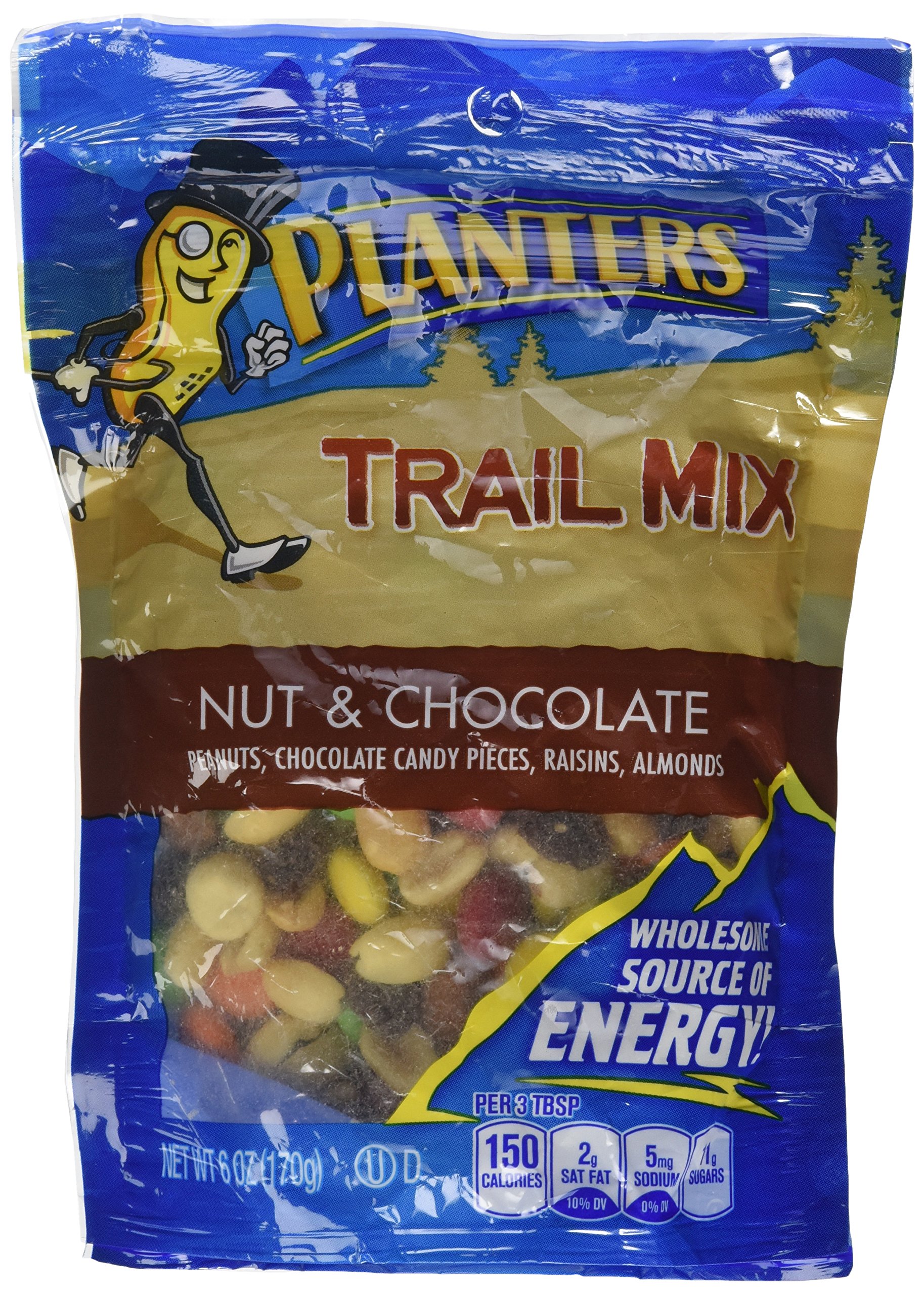 Planters Trail Mix Chocolate 6oz - Healthy Snack for Hiking, Camping & On-the-Go Energy Boost