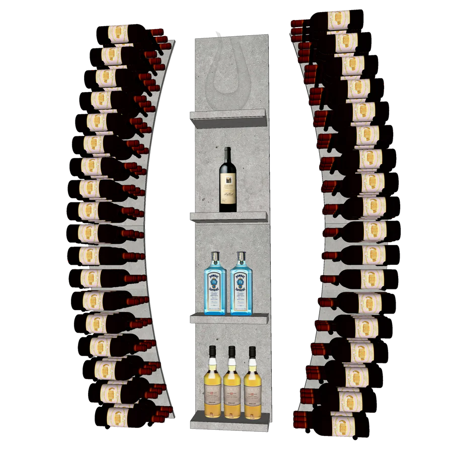 Blue Grouse THE WINE BAR CURVED VINdustry Wine Wall - Premium Curved Wine Rack for Home Bar, Kitchen & Dining Room Decor - Perfect for Wine Storage & Display in Restaurants, Hotels & Wine Cellars