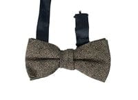 Elegant Cavani Brown Herringbone Tweed Bow Tie for Men - Perfect for Weddings, Formal Events & Vintage Style Outfits