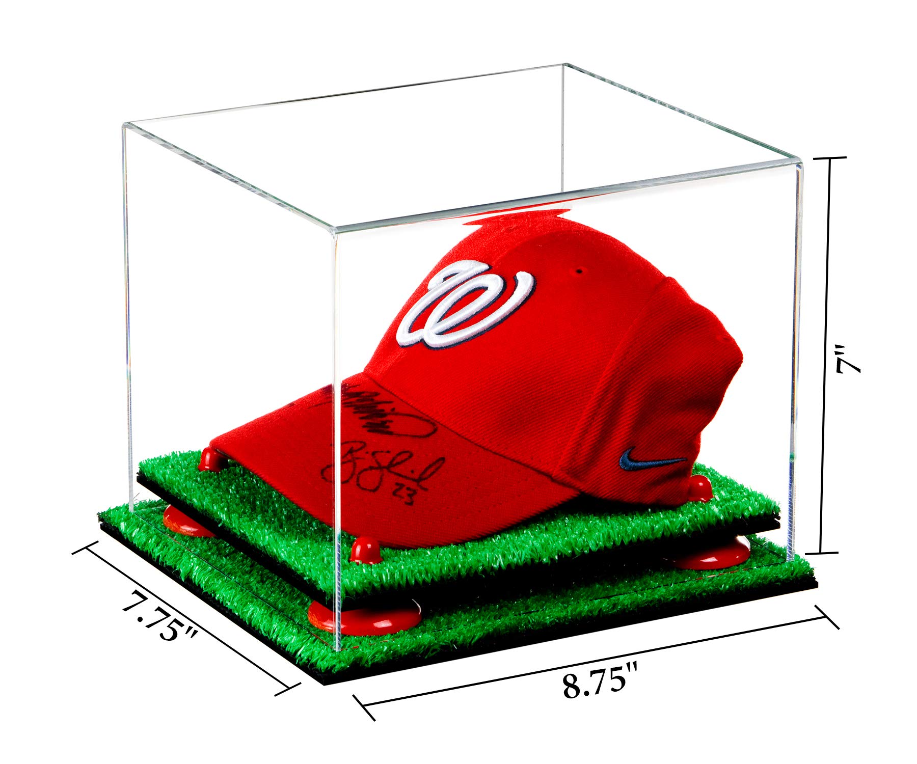 Clear Acrylic Display Case with Turntable & Grass Base - Perfect for Collectibles, Jewelry & Miniature Showcase - Home Decor & Retail Display