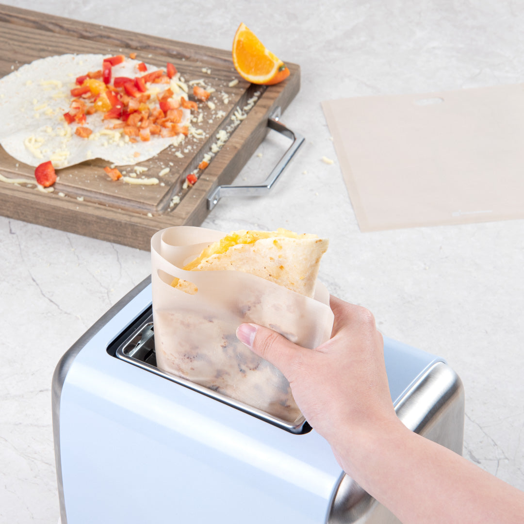 Non-Stick Heat Resistant Kraft Plastic Large Toaster Bags - 8.75