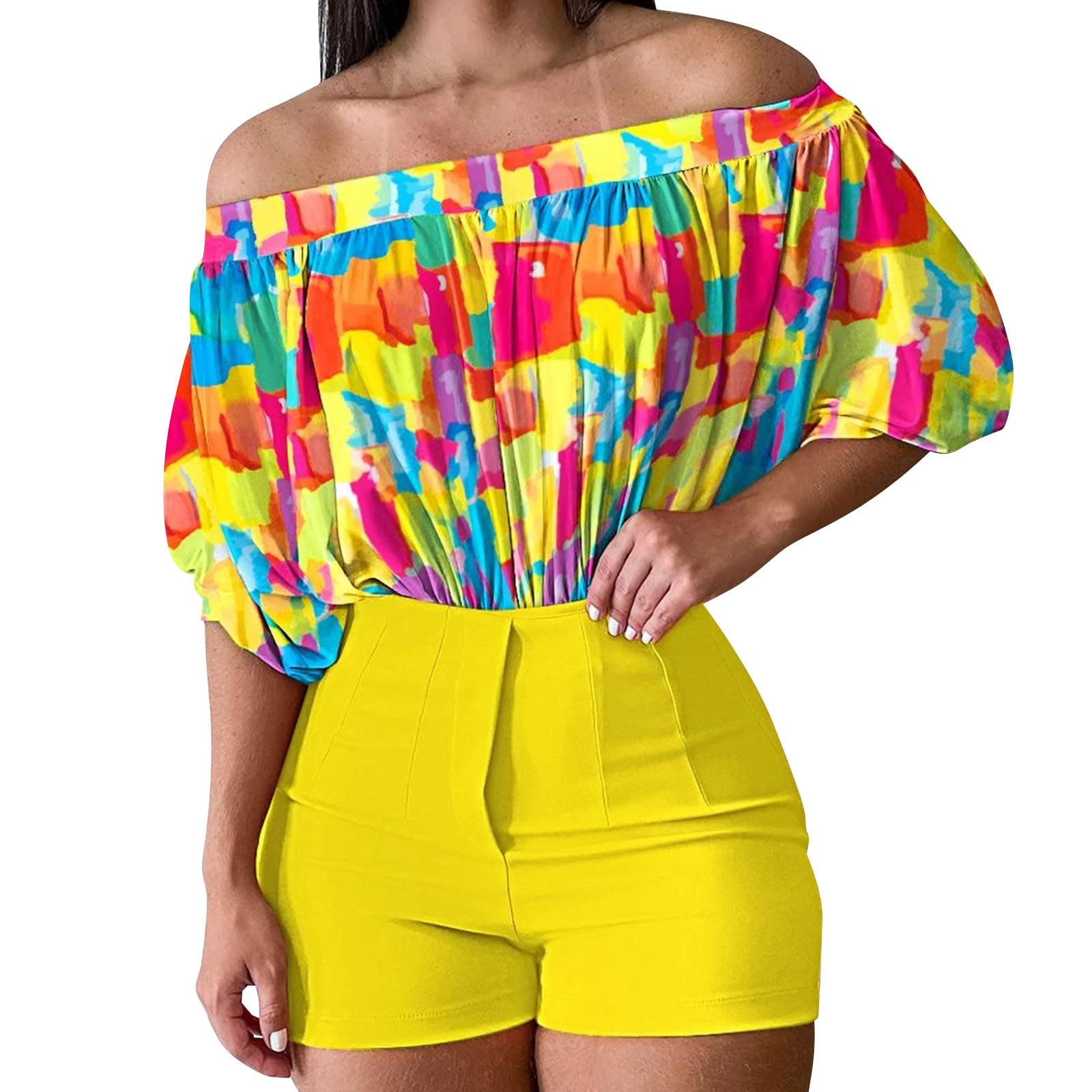 Rvidbe Women's 2 Piece Outfits - Sleeveless Shirt & Shorts Set | Summer Casual Shorts Outfit | Spring & Summer Fashion | Perfect for Beach, Vacation & Daily Wear