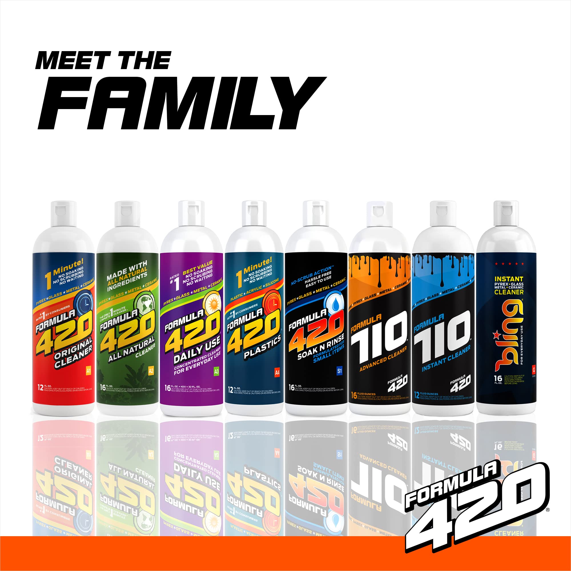 Formula 420 Original Cleaner - 12 Fl Oz Glass, Metal & Ceramic Cleaning Fluid | Fast-Acting Residue Remover for Bongs, Pipes & Smoking Accessories | Safe for Pyrex, Quartz & Stainless Steel | Perfect for Daily Maintenance & Deep Cleaning