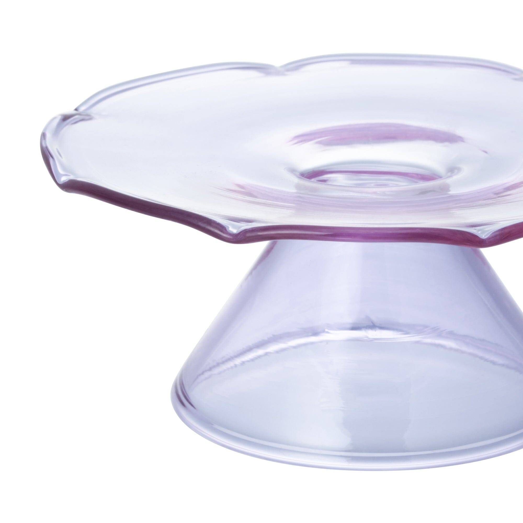 Elegant Purple Glass Flower Cake Stand - Perfect for Wedding, Birthday & Dessert Displays