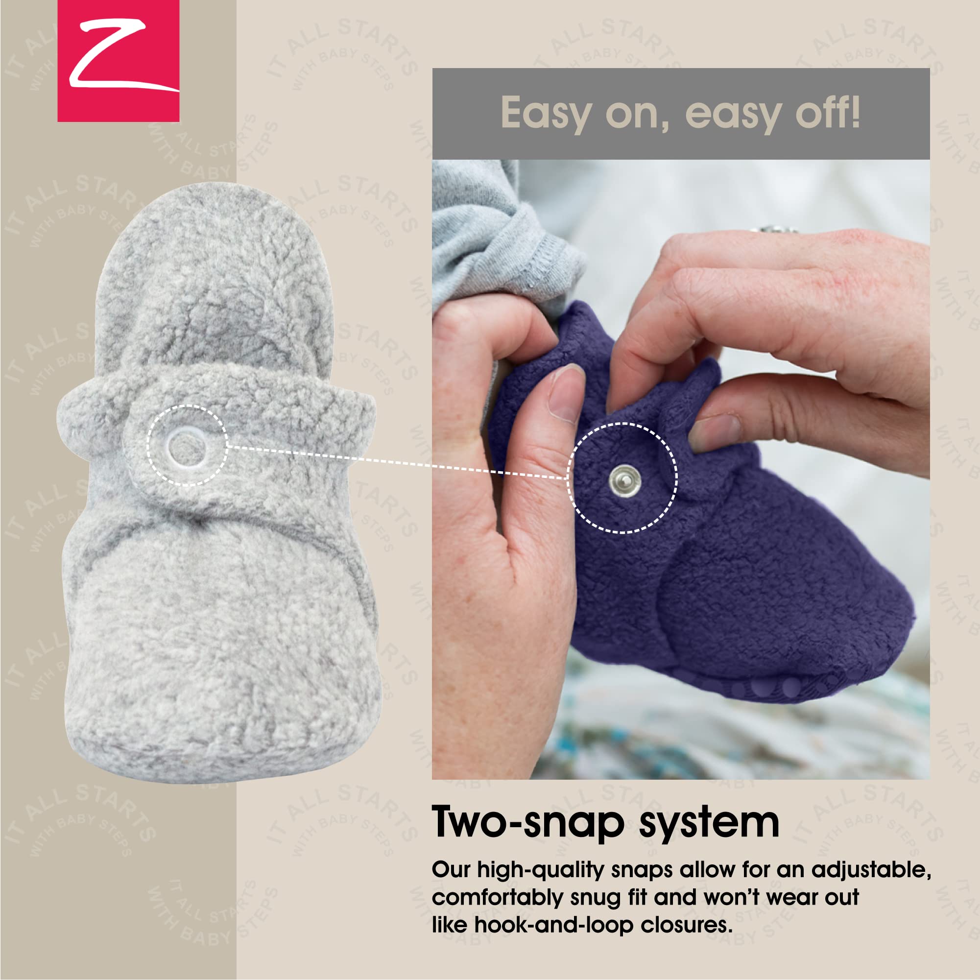 Zutano Unisex Fleece Baby Booties with Organic Cotton Lining - Soft & Warm Newborn Essentials for Winter, Outdoors & Everyday Comfort