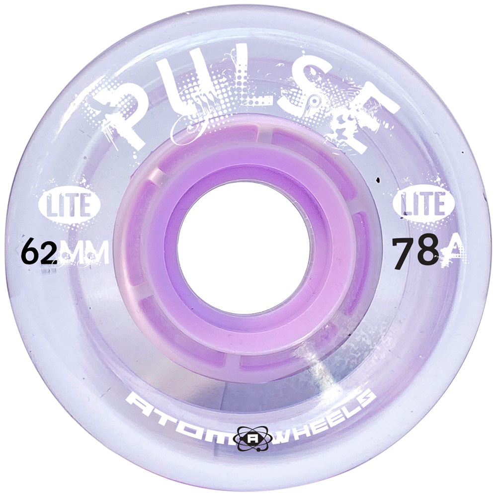 Atom Pulse Lite 62mm Quad Wheels 4-Pack - High Performance Skateboard Wheels for Smooth Riding on Streets & Parks