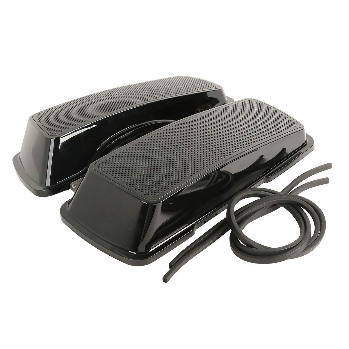 TCT-MOTORPARTS 6x9 Inch Saddlebag Speaker Lids with 4 Speakers - Compatible with Harley Touring Road King, Street Glide, Electra Glide Ultra Classic 1994-2013 - Perfect for Motorcycle Audio Upgrades & Long Rides