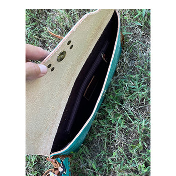 American Darling Turquoise Hand-Painted Rodeo Clutch Purse - Western Style Cowgirl Evening Bag for Parties, Weddings & Rodeo Events