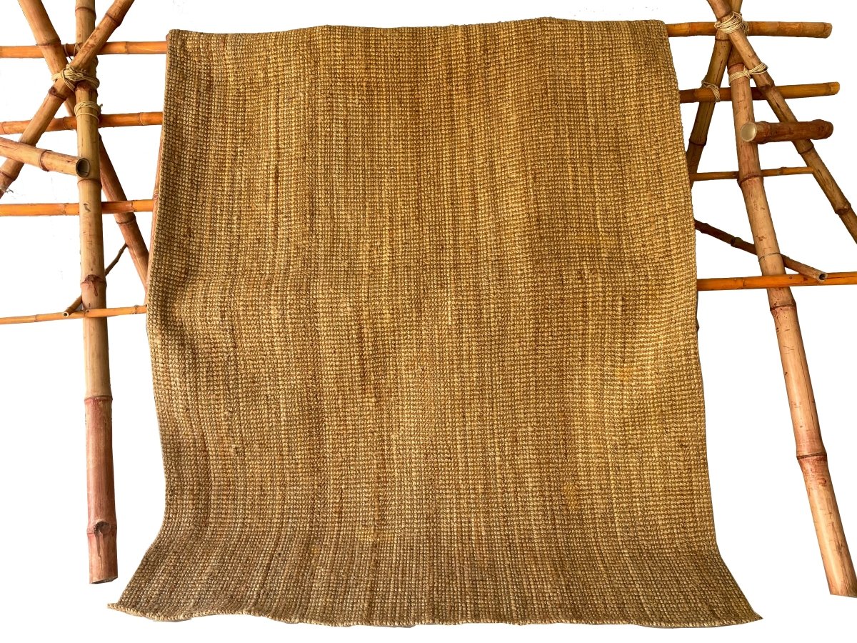 Eco-Friendly Braided Jute Area Rug 7.5' x 5.1' - Natural Fiber Floor Mat for Living Room, Bedroom & Boho Home Decor