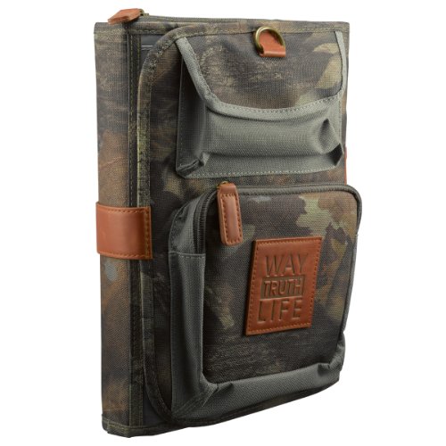 Realtree Camo Bible Organizer - Tri-Fold with Badge for Christian Gifts & Travel