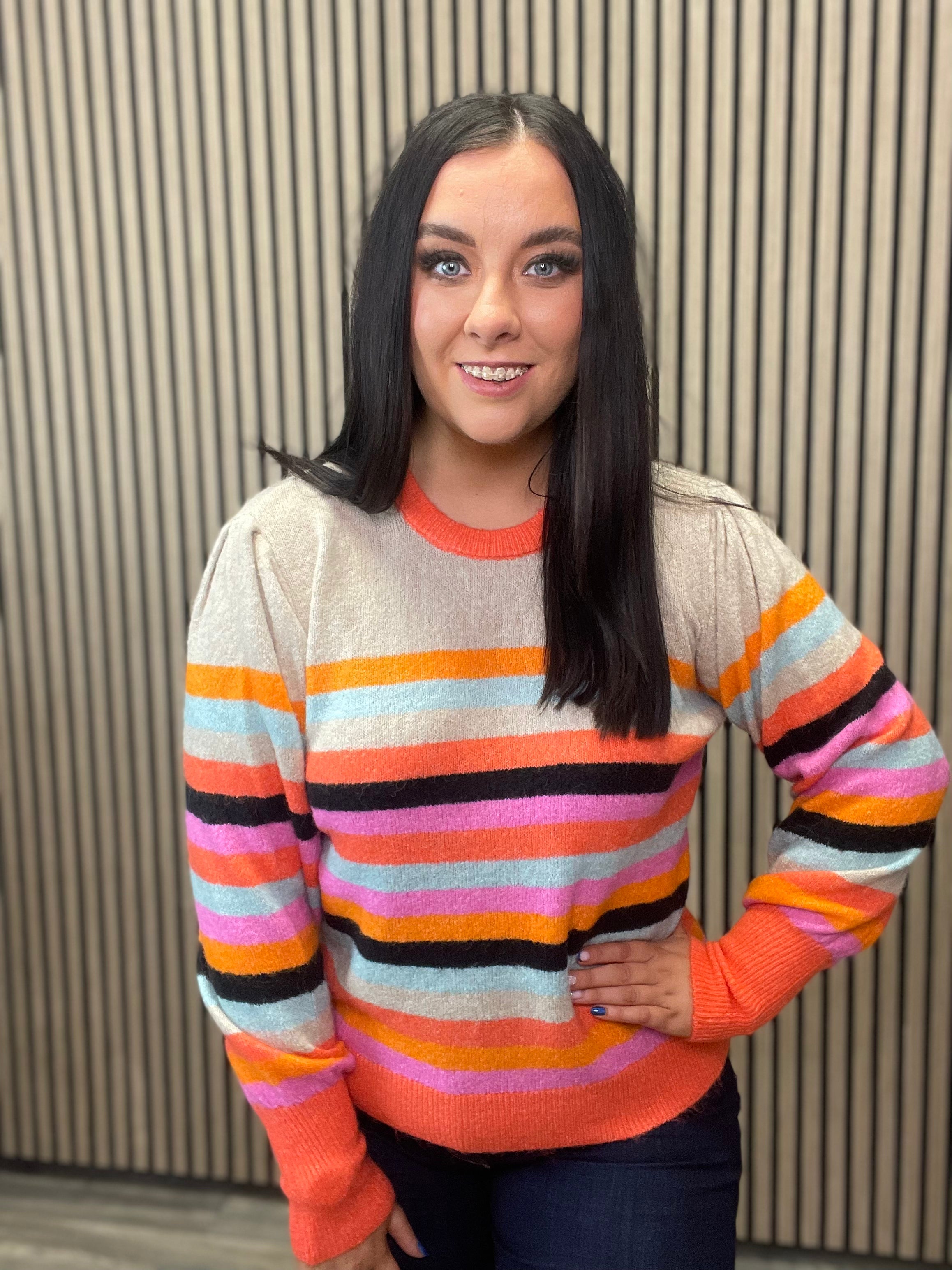 Dusky Knitted Jumper Women's Multicolor Sweater - Cozy Winter Pullover for Casual Outings & Holiday Gatherings