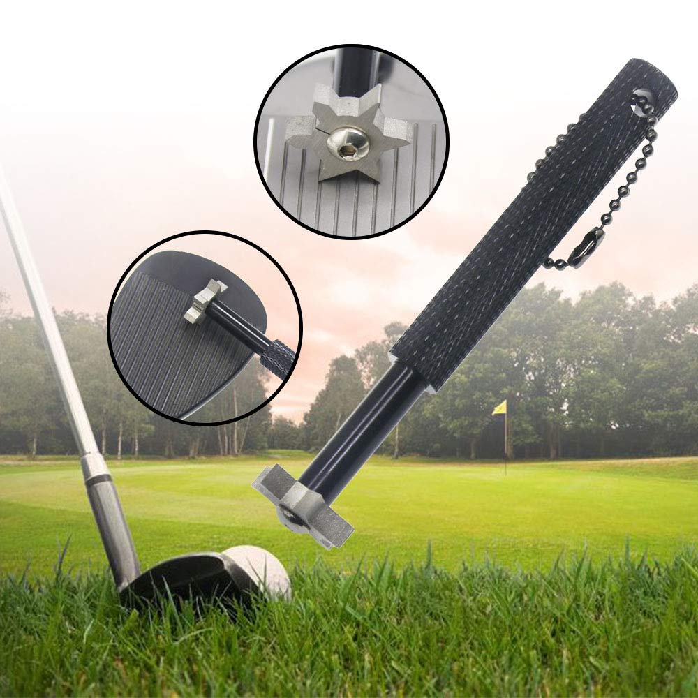 Premium Golf Groove Sharpener Tool with 6 Replaceable Cutters - Perfect for Iron Sets & Wedge Clubs | Restore Spin & Control on Greens | Ideal for Golf Course Maintenance & Practice Sessions
