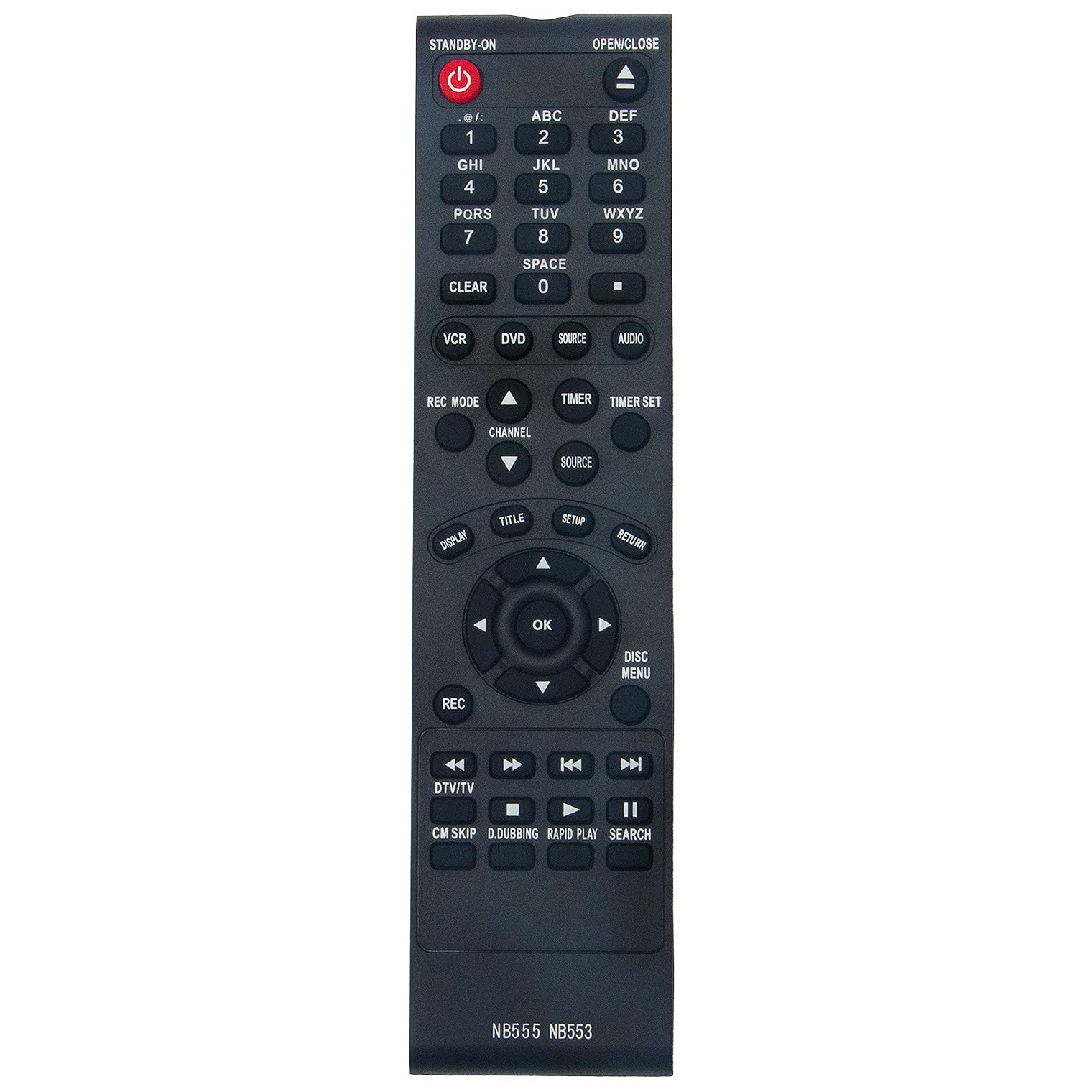 Original Universal Replacement Remote Control for Magnavox DVR & Funai DVD DVDR VCR Combo Recorder - Compatible with ZV450MW8, SV08R242, ZV450MWB, ZV420MW8, ZC350MS8, ZC352MW8 - Perfect for Home Entertainment Systems & Media Centers