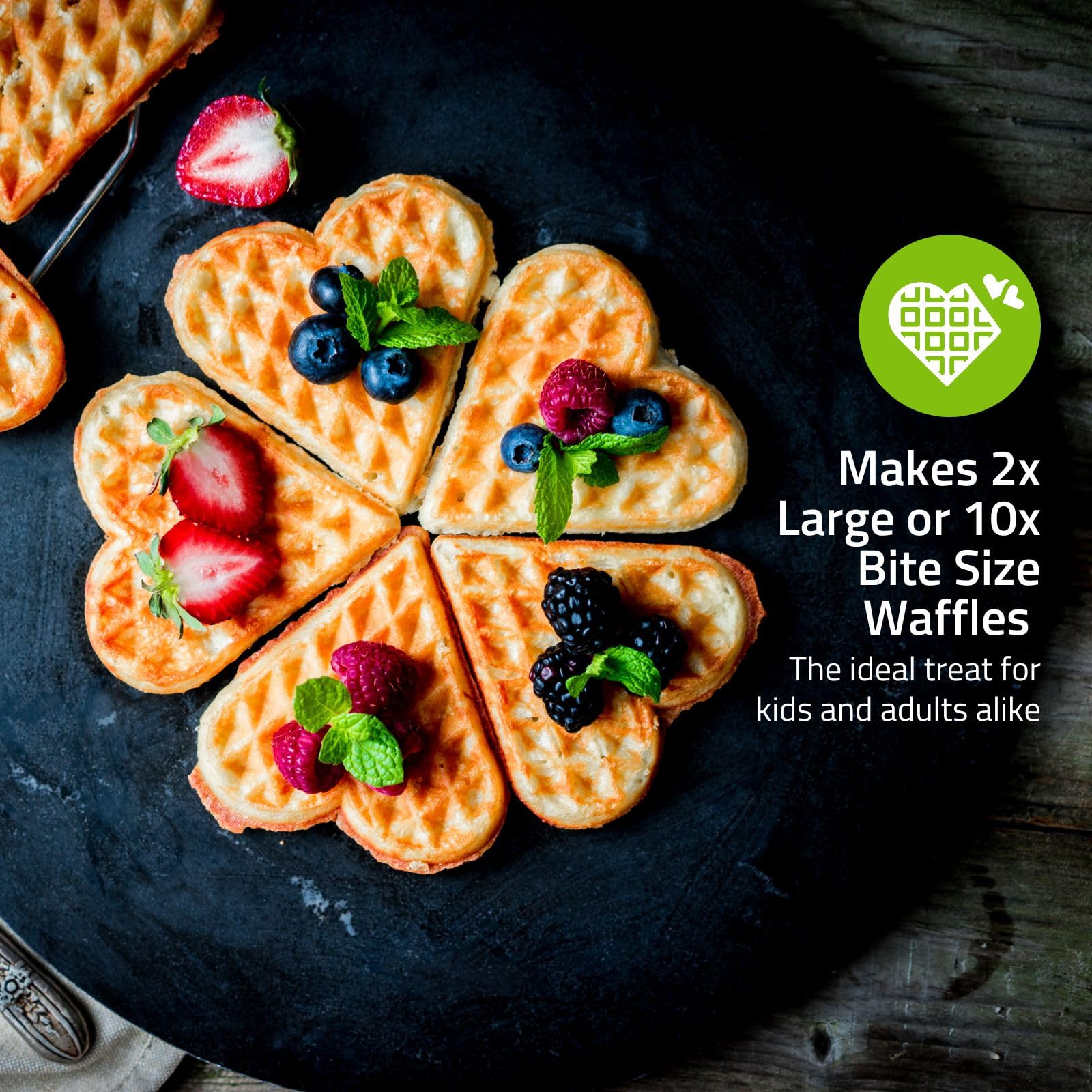 Nedis Double Heart Waffle Maker with Non-Stick Plates & Adjustable Temperature Control, 1200W - Perfect for Valentine's Day Breakfast, Romantic Dates, and Family Brunch
