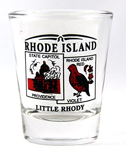 Rhode Island State Scenery Red Shot Glass - 1.5oz Mini Glass for Whiskey, Tequila & Cocktails - Perfect for Parties, Gifts & Collectors