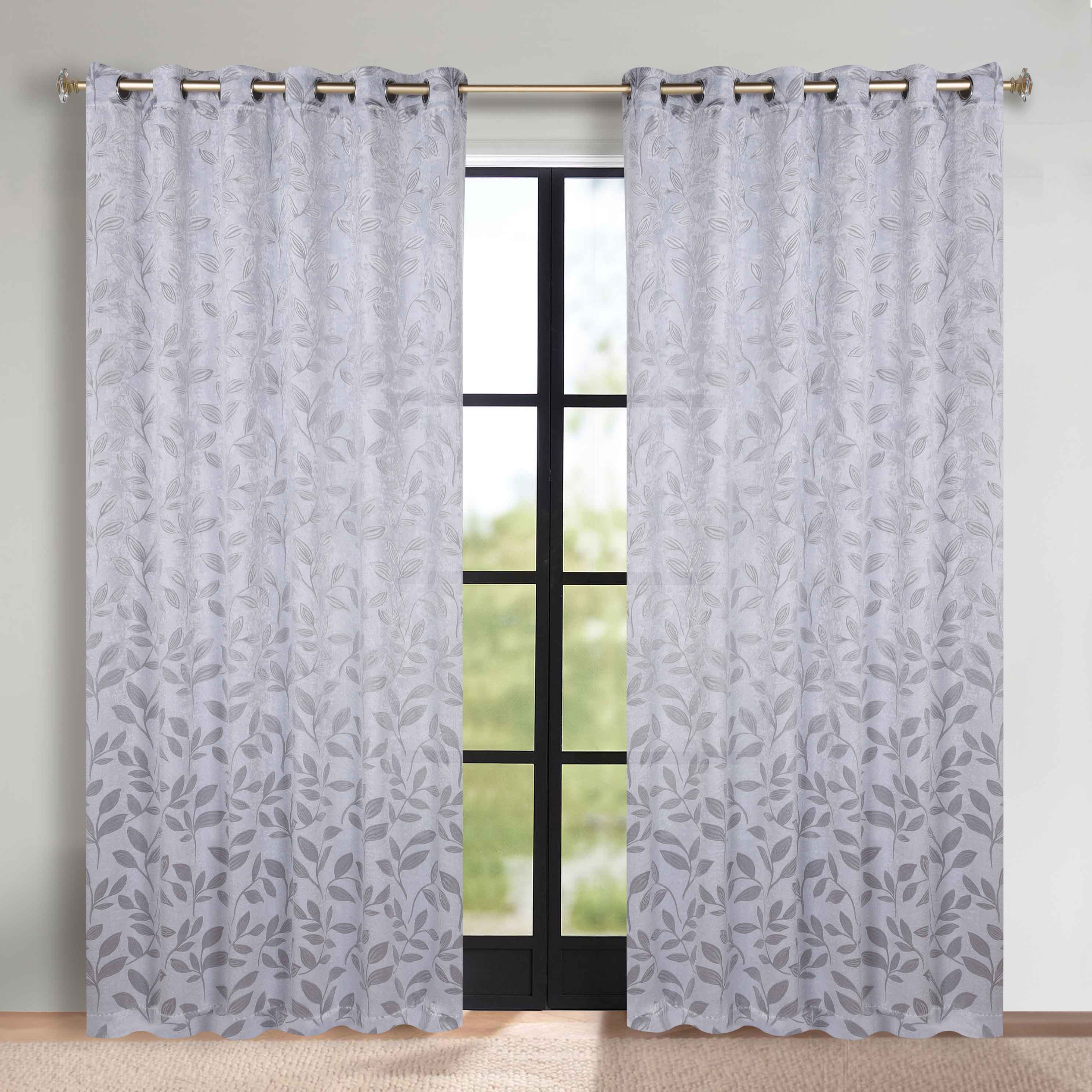 Leaves Grommet Blackout Curtains Set of 2 - Thermal Insulated Room Darkening Drapes for Bedroom & Living Room - Noise Reducing Window Treatment for Home Decor