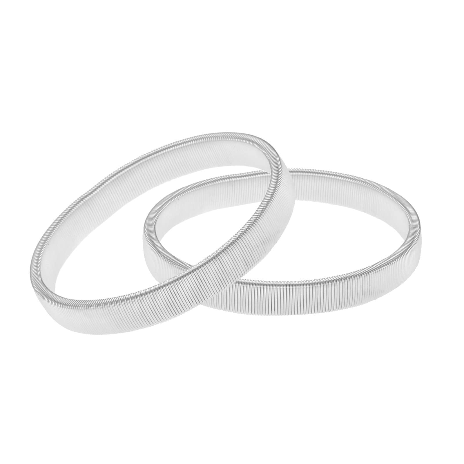 2-Pack Men's Metal Spring Elastic Stretch Bracelet - Adjustable Arm Cuff Bangle for Casual Wear, Parties & Beach Outfits - Holographic Bikini Style Jewelry for Trendy Fashion Accessories