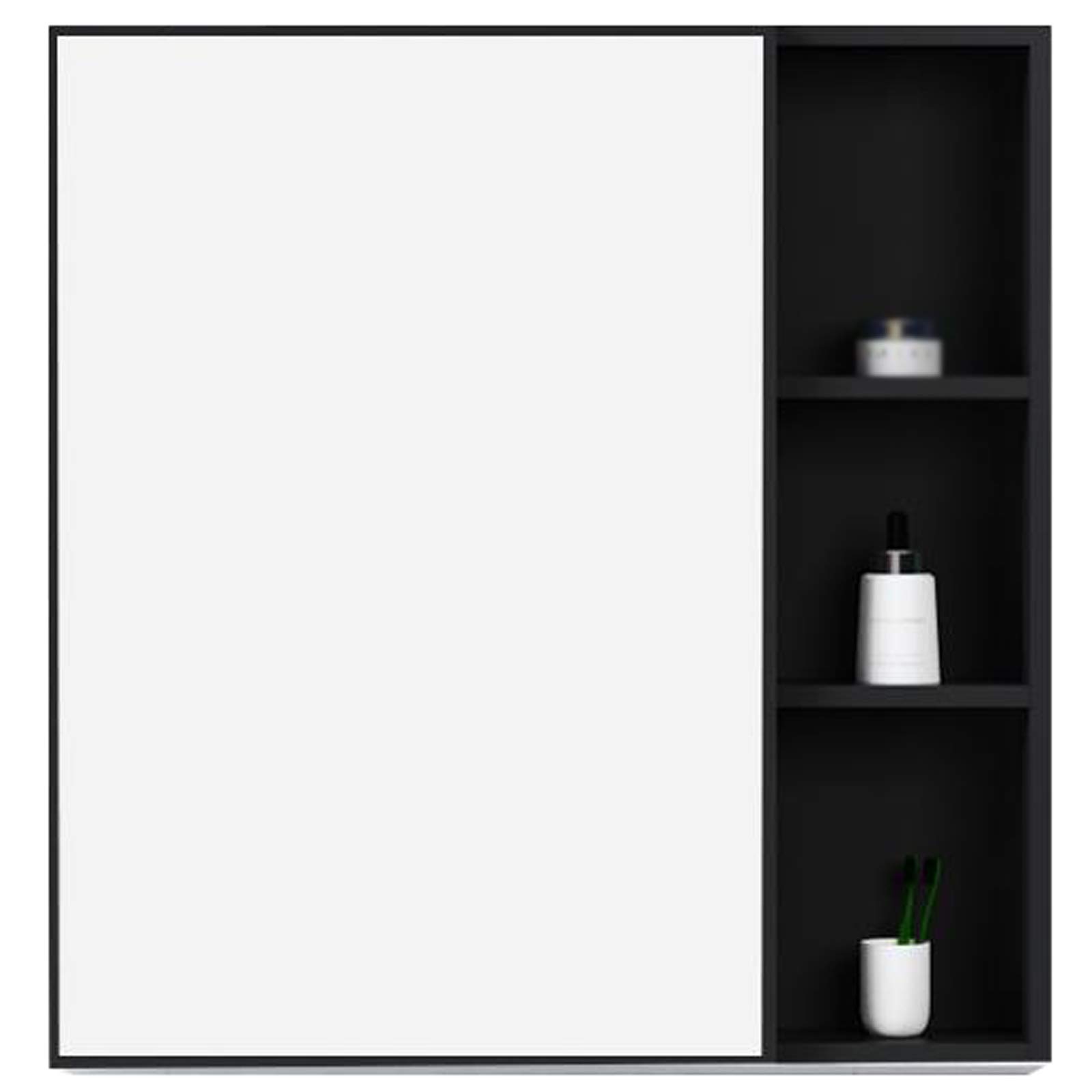 Zzmop Wall Mounted Bathroom Mirror Medicine Cabinet - Space Saving Aluminum Storage for Apartments, Kitchen, Bedroom - 60x65cm (Perfect for Small Spaces & Modern Home Organization)