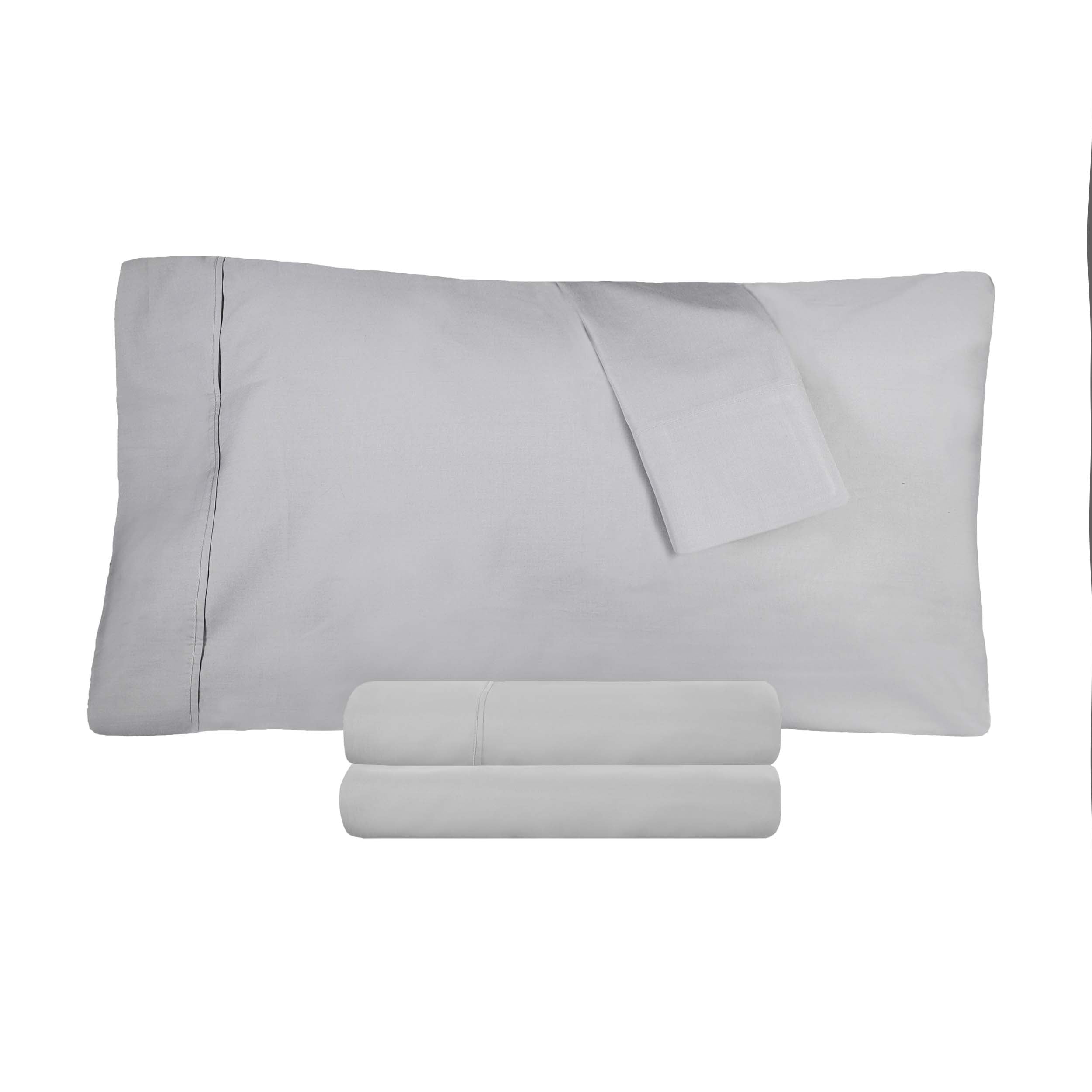 300 Thread Count Cotton Percale Solid Deep Pocket Bed Sheet Set - Queen Size, Soft & Breathable Luxury Sheets for Comfortable Sleep - Perfect for Master Bedroom, Guest Room or Vacation Home