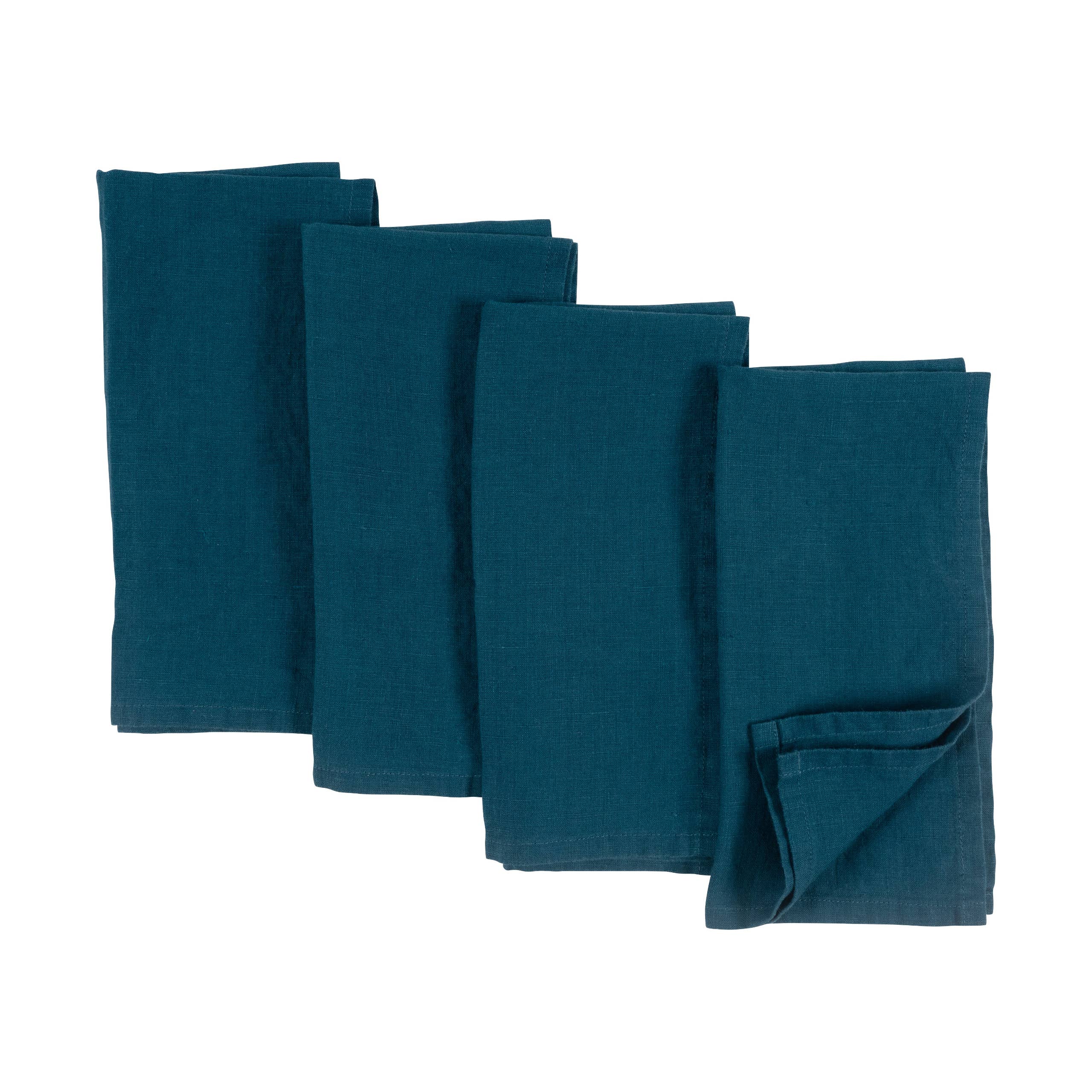Premium KAF Home Verona 100% Stone Washed Linen Napkins Set of 4 (20x20 Inches) - Elegant Dinner Table Decor for Formal Dining & Special Occasions
