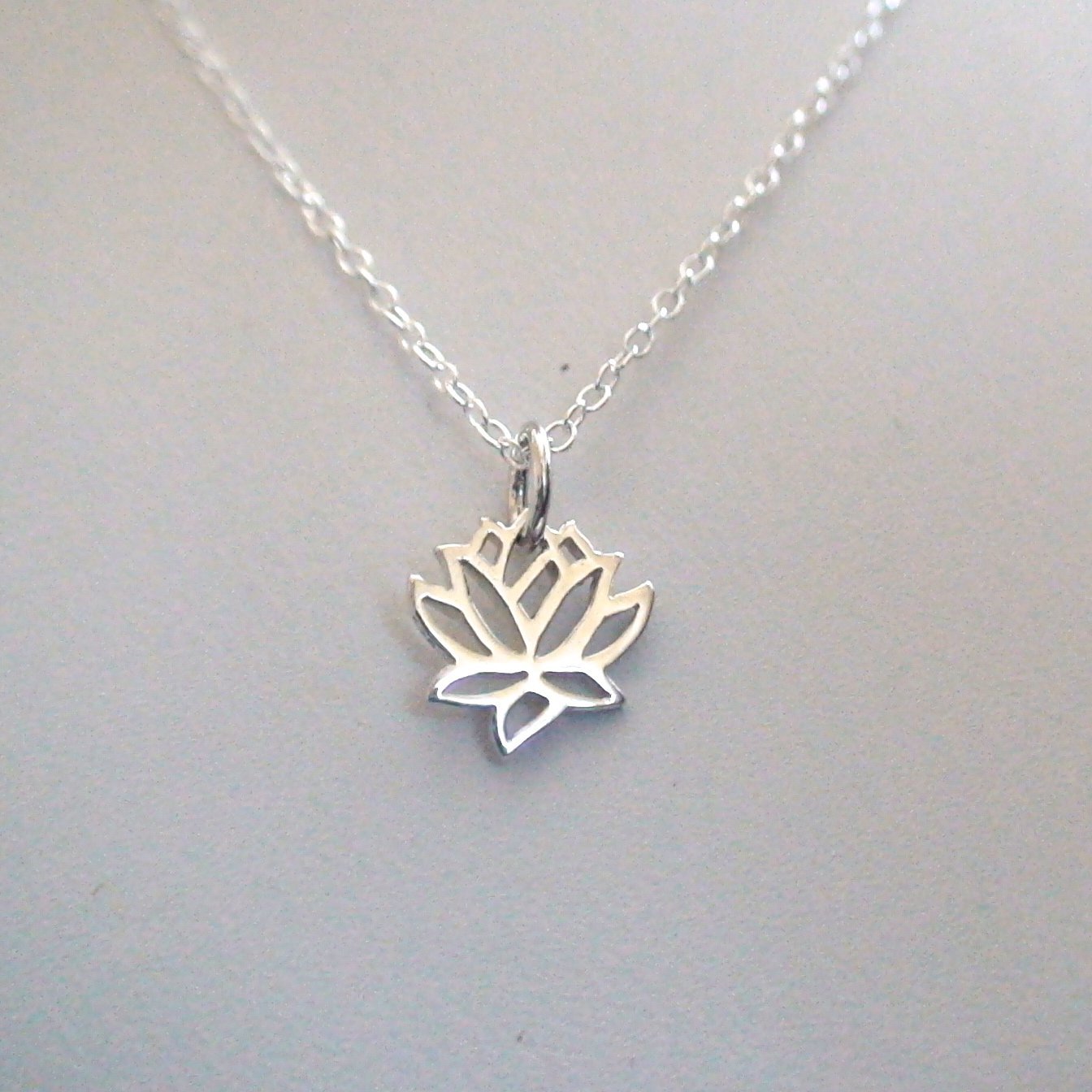 Sterling Silver Lotus Flower Necklace with Mandala Pendant - Om & Coexist Charm on 18