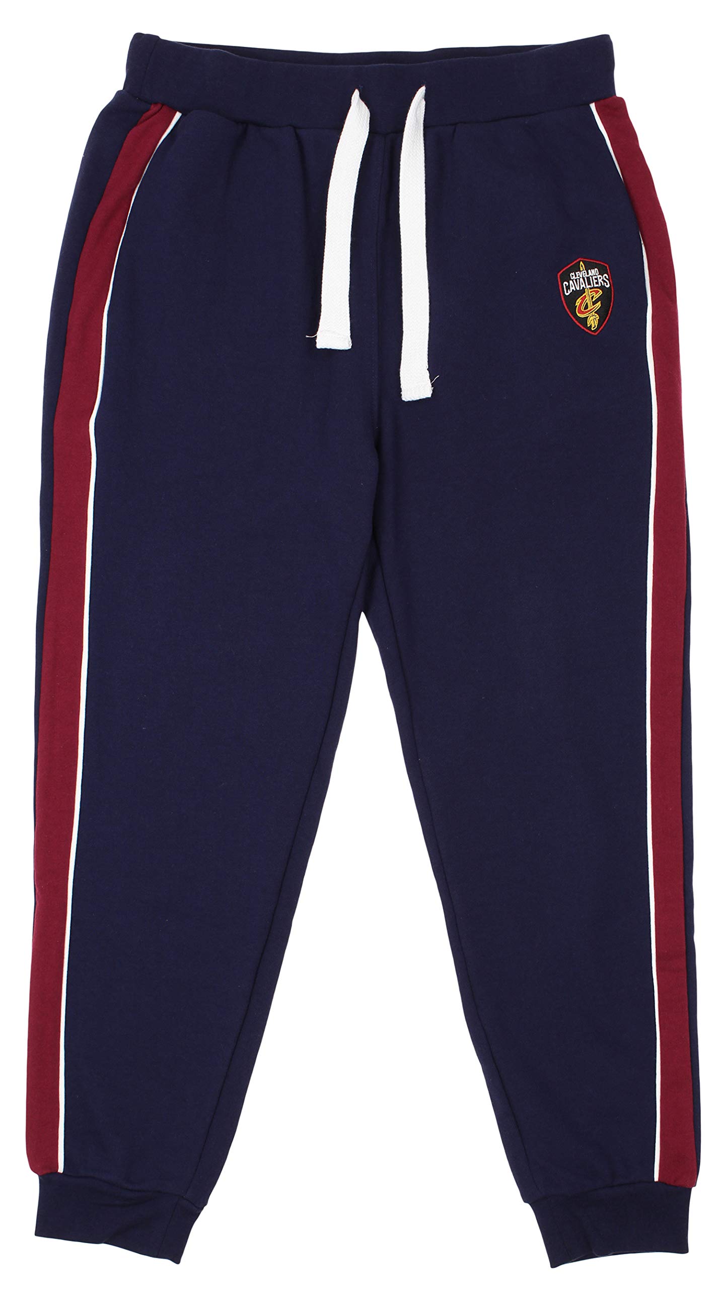 FISLL NBA Men's French Terry Jogger Pants with Piping - Team Logo Basketball Sweatpants for Casual Wear & Gym Workouts