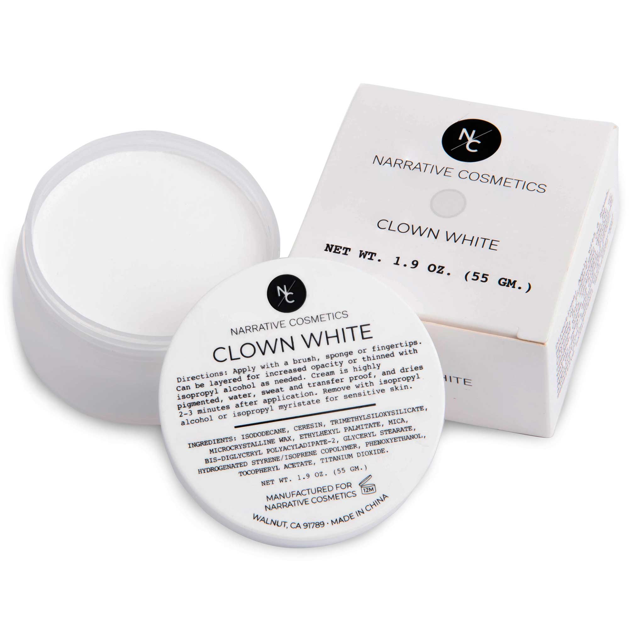 Quick Drying Clown White Cream Makeup - Professional Waterproof Face Paint for Halloween, Cosplay & Theater Performances