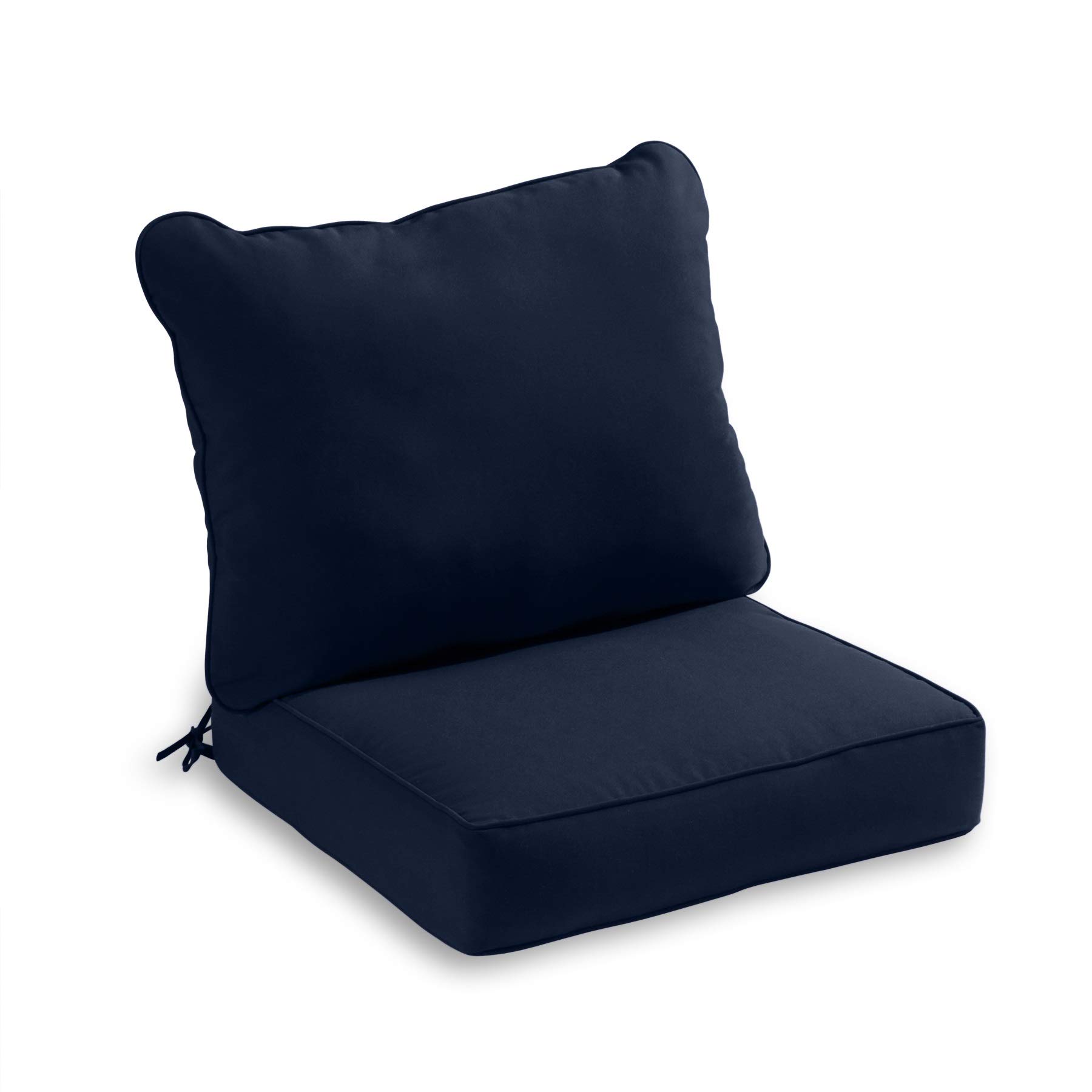 South Pine Porch Outdoor Deep Seat Cushion Set - 2 Piece Navy Blue Waterproof Patio Furniture Cushions for Deck, Garden & Poolside Relaxation