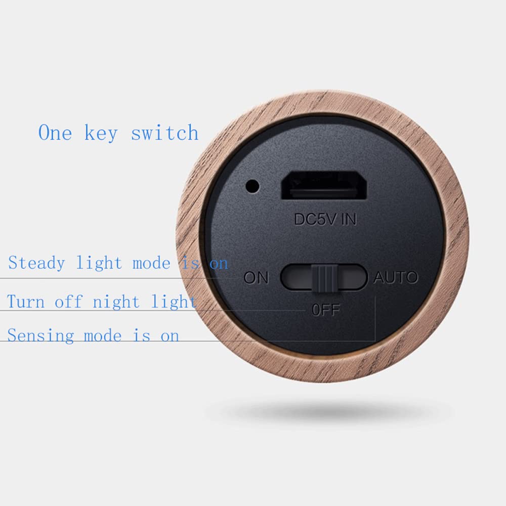 Rechargeable LED Wall Sconce with Human Body Sensor - Smart Wood Night Light for Stairs, Hallway, Kids Room & Wardrobe | Motion-Activated Safety Lighting for Home & Office