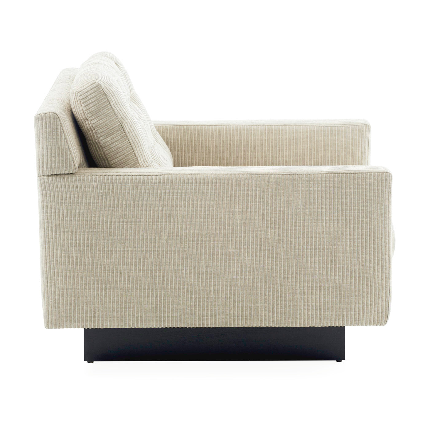 Arthur Flax Upholstered Wright Lounge Chair - Mid Century Modern Accent Chair for Living Room, Bedroom & Office - Comfortable Reading & Relaxation Chair with Sturdy Wooden Legs