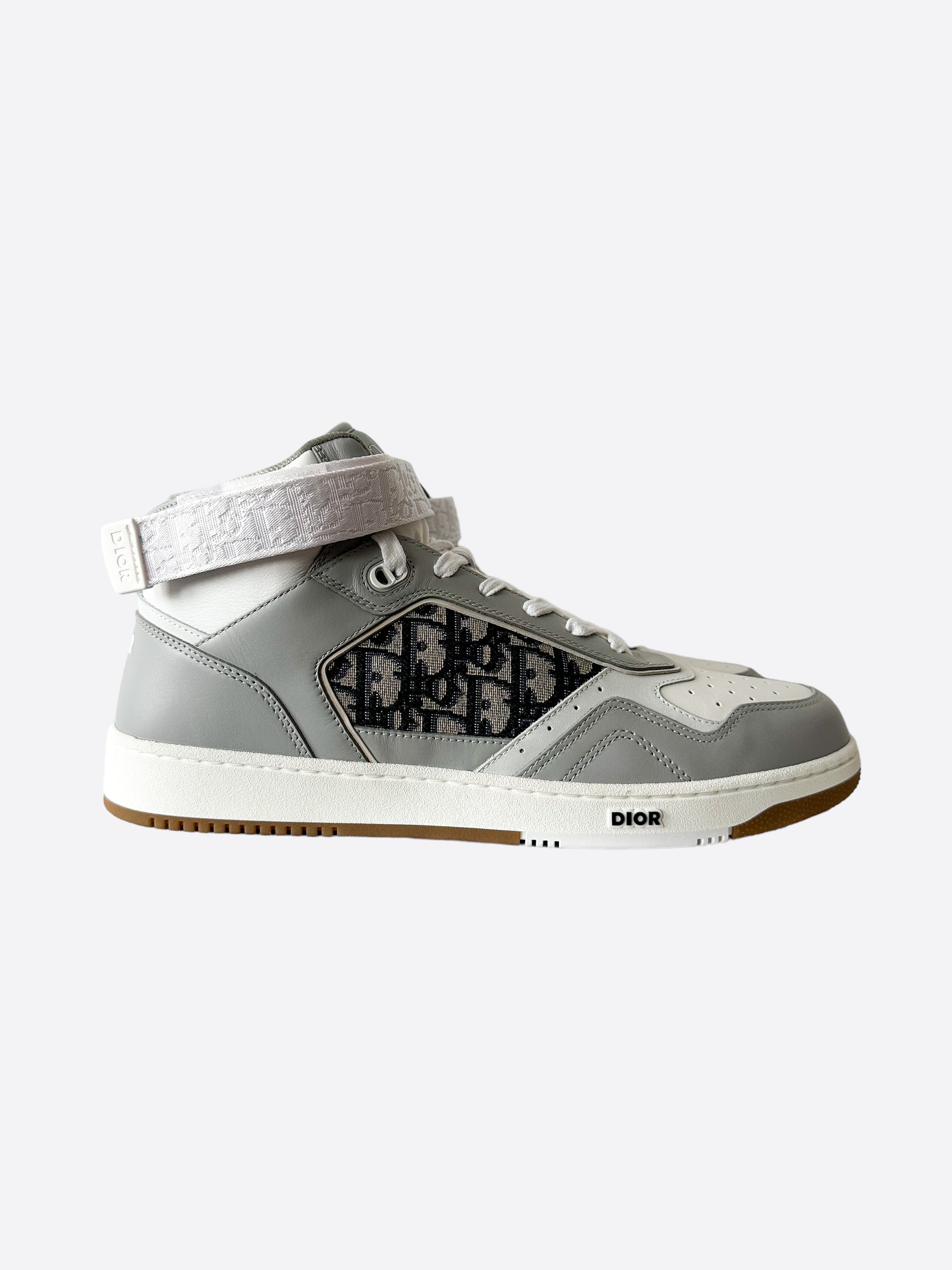 Dior Grey & White Oblique B27 Sneakers for Men - Luxury High-Top Fashion Sneakers | Perfect for Casual Wear, Street Style & Everyday Outfits