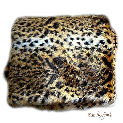 Luxury Faux Fur Leopard Print Throw Blanket - Soft Plush Spotted Brown Leopard Skin Design with Cozy Minky Backing, 48x60 Inches - Perfect for Sofa, Bed, Couch Decor and Winter Warmth