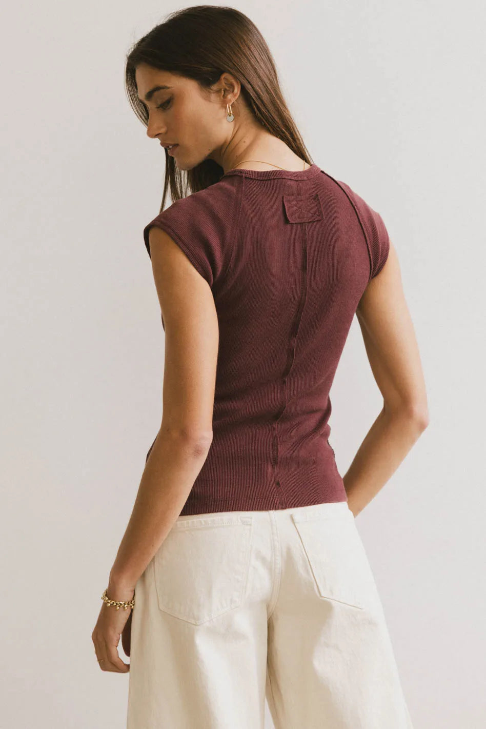 Huxley Women's Cap Sleeve Blouse in Elegant Wine Red - Perfect for Office Wear, Date Nights & Casual Outings