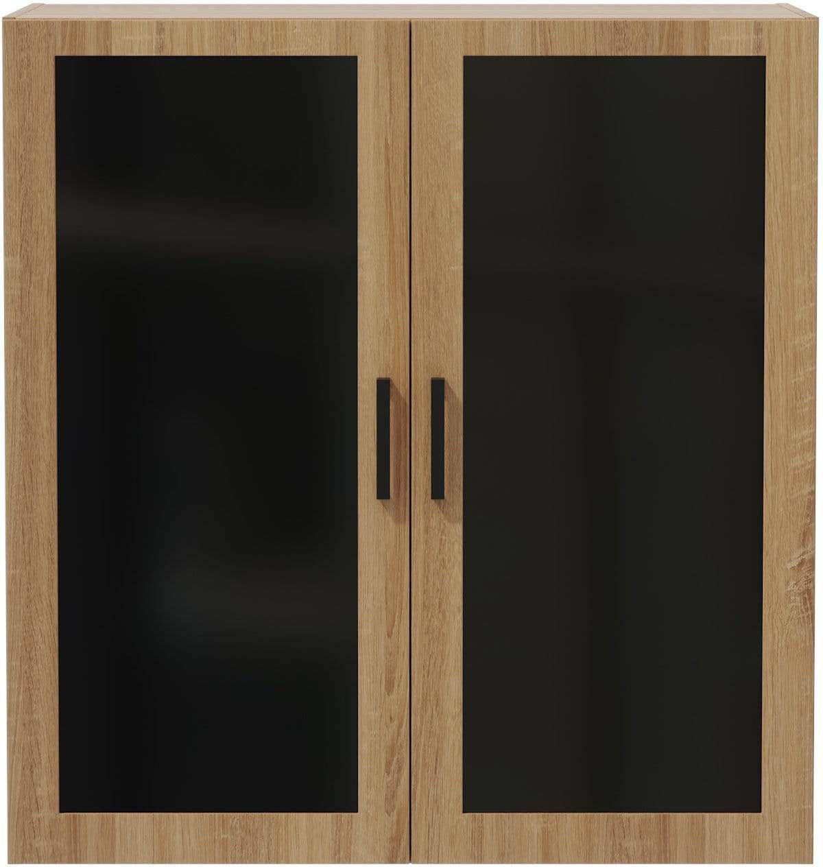 Safco Mirella Glass Door Display Cabinet - Premium Wood & Glass Showcase for Retail Stores, Home Decor, and Collectibles Display [MRGDC] - Perfect for Living Room, Office, or Retail Shop
