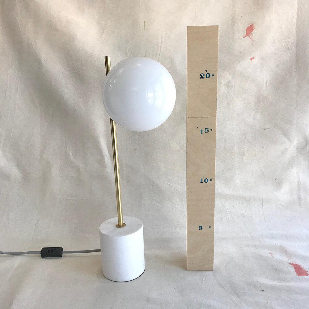 Modern Sphere & Stem Table Lamp - Adjustable LED Desk Light for Home Office, Bedroom, and Living Room - Perfect for Reading, Working, and Ambient Lighting