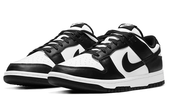 Nike Men's Dunk Low Sneakers - Black & White Retro Basketball Shoes for Casual Wear & Street Style