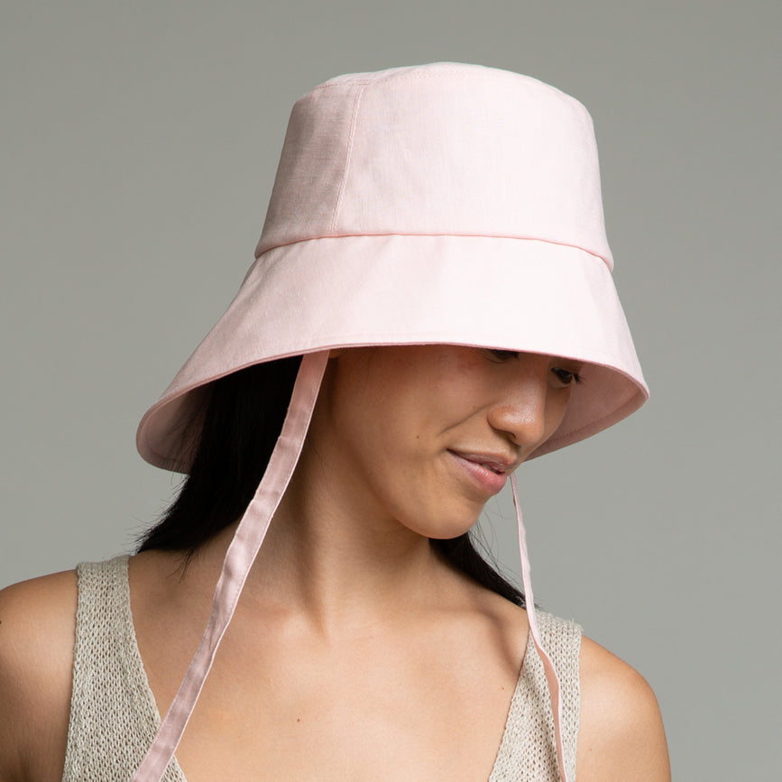 Ally Linen Packable Bucket Hat for Women & Men - Breathable Sun Protection Summer Beach Hat for Travel, Hiking, and Outdoor Activities