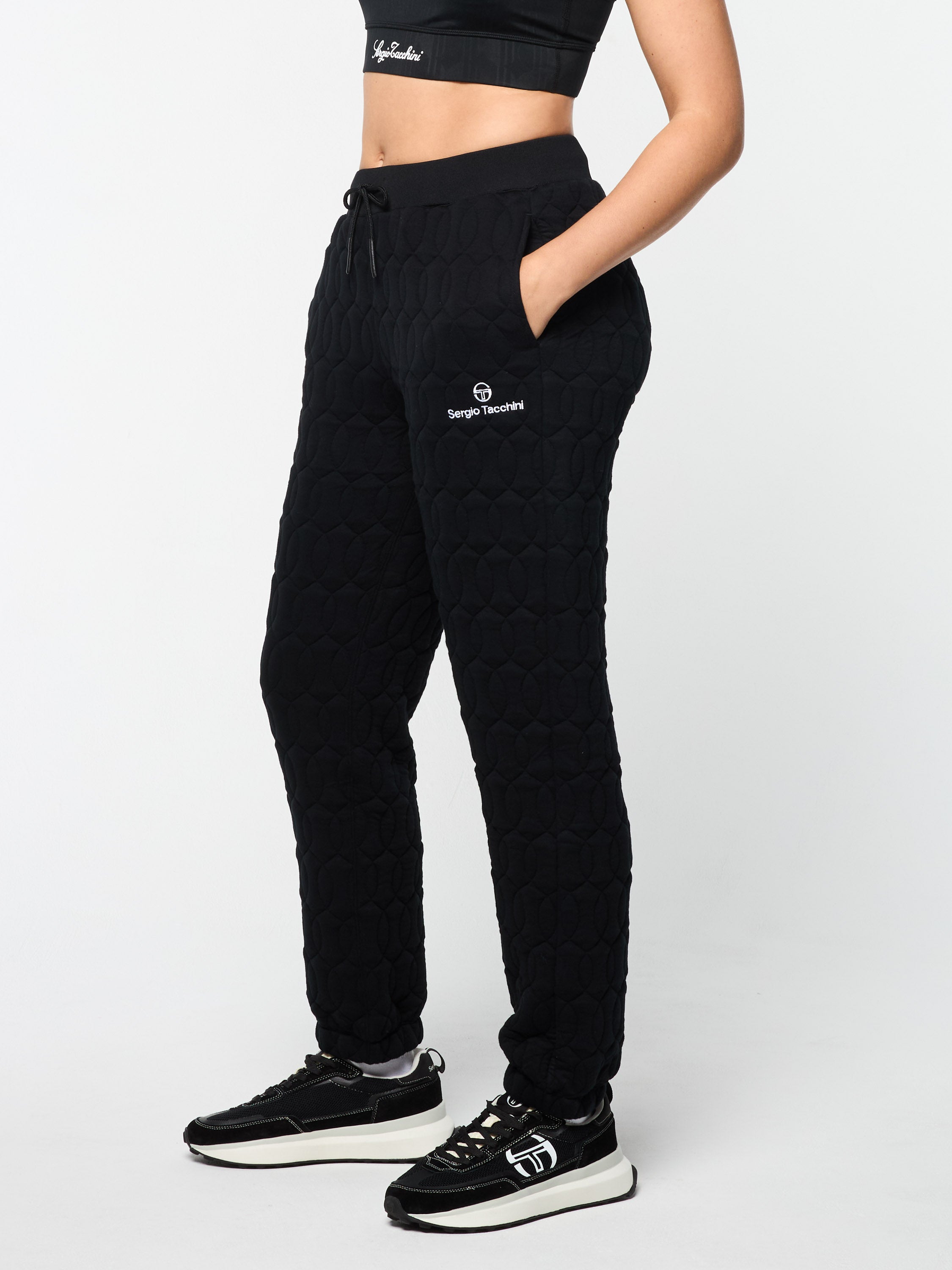 Women's Aversa Quilted Sweatpant - Soft Fleece-Lined Joggers with Elastic Waistband, Black Beauty | Perfect for Lounge Wear, Yoga, Running & Casual Outfits