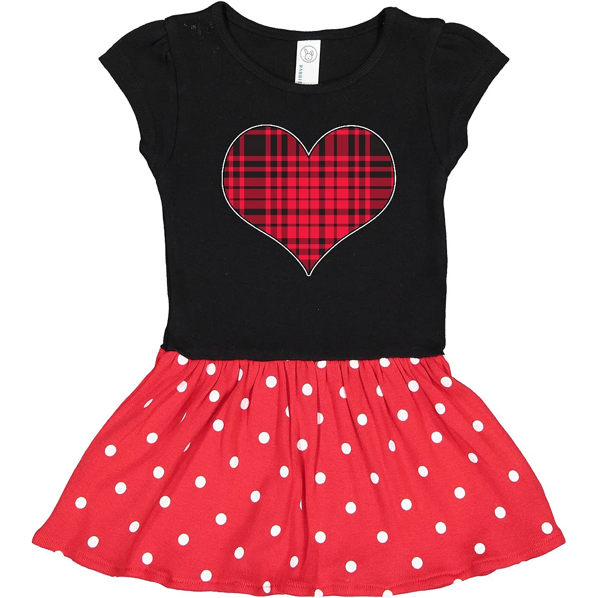 Inktastic Red Plaid Heart Toddler Dress - Cute Flannel Christmas Outfit for Baby Girls | Perfect for Holiday Photos, Family Gatherings & Special Occasions