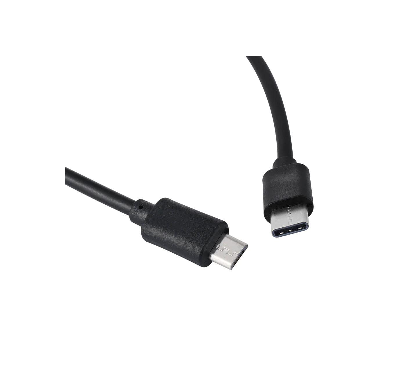 Fast Charging USB-C to Micro USB Adapter Cable - 480MB/s Data Transfer & OTG Sync - 2-in-1 Charging Cord (1M, Black) for Smartphones, Tablets & Power Banks