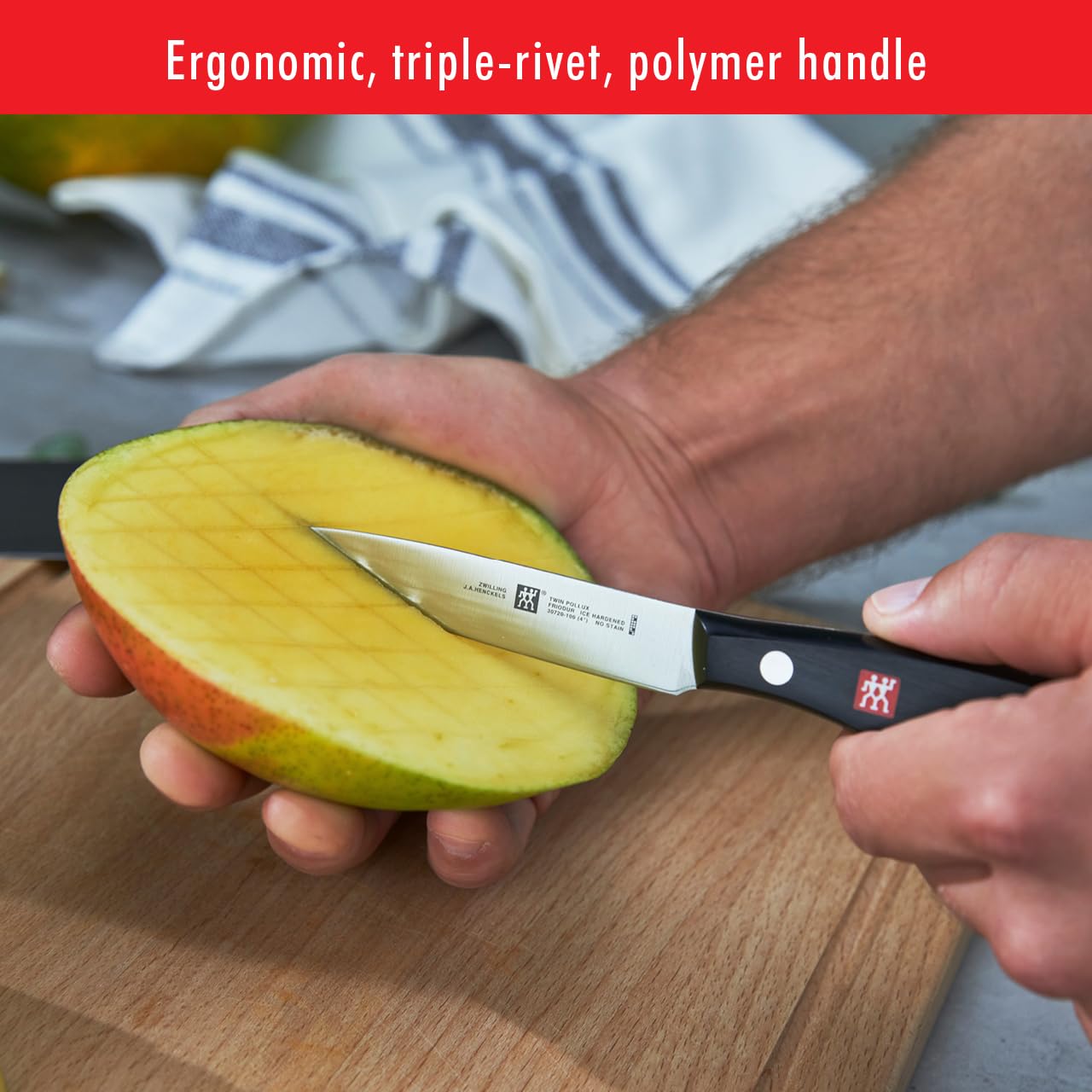 **ZWILLING Twin Signature 7-Piece German Knife Set with Block - Razor-Sharp High-Carbon Stainless Steel Knives, Dishwasher Safe - Perfect for Professional Chefs & Home Cooking, Meat Cutting, Vegetable Chopping, and More**
