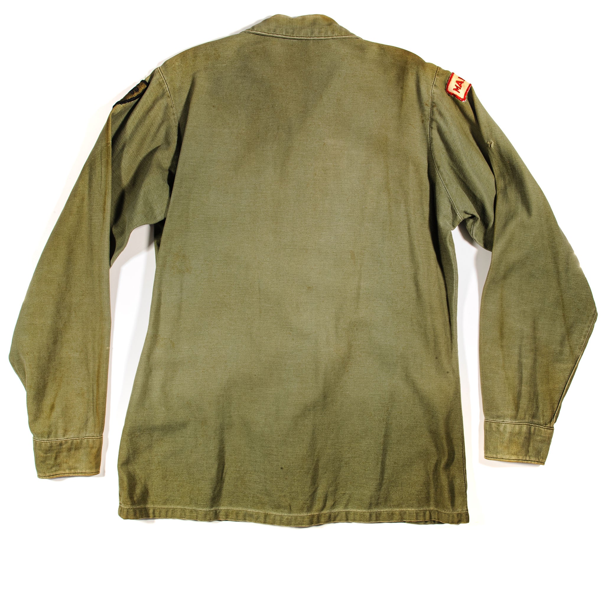 Vintage 1967 US Army Utility Shirt P64 with South Carolina National Guard Old Ninety Six Manager Patch - Authentic Military Surplus for Collectors & Reenactments