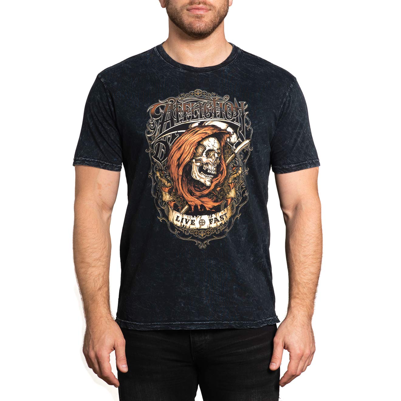 Affliction Men's Skull Graphic T-Shirts - Premium Cotton Skull Print Tees for Men | Perfect for Casual Wear, Street Fashion & Rock Concerts